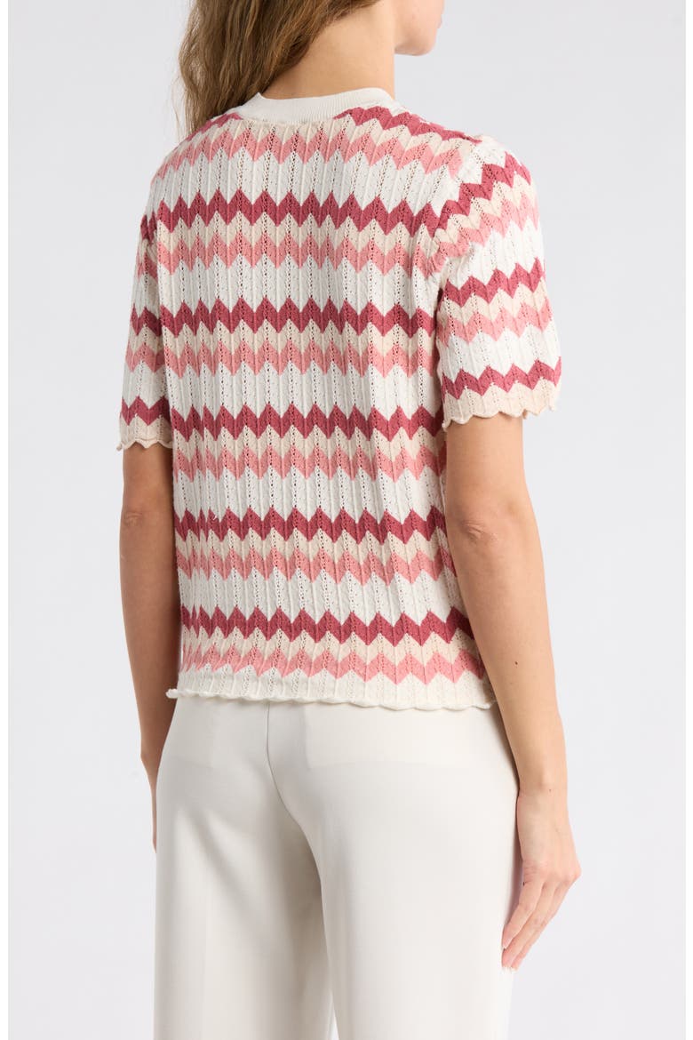 Zigzag Short Sleeve Pointelle Sweater (Women) | Nordstromrack
