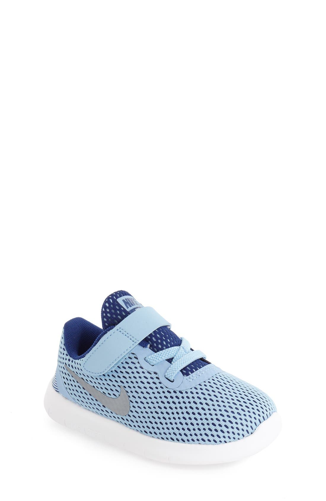 Free RN Sneaker, Main, color, BLUE CAP/ METALLIC SILVER