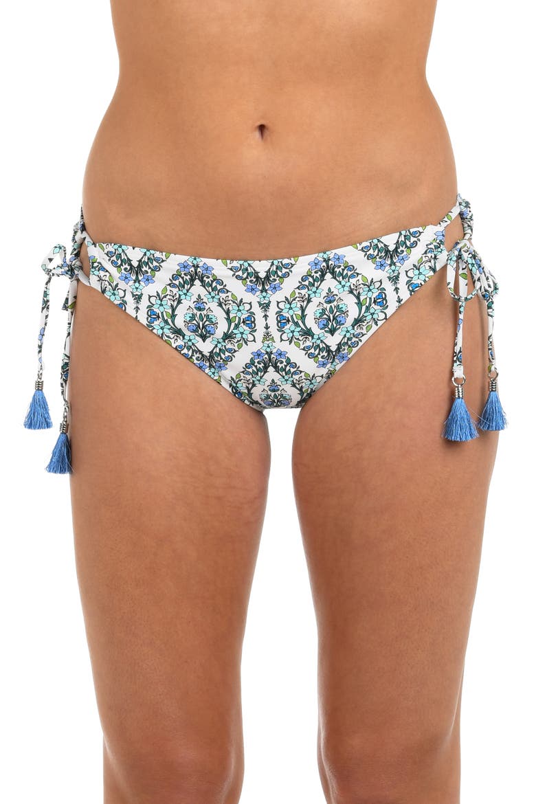 Deja Blue Adjustable Loop Hipster Bikini Bottoms, Main, color, BLUE