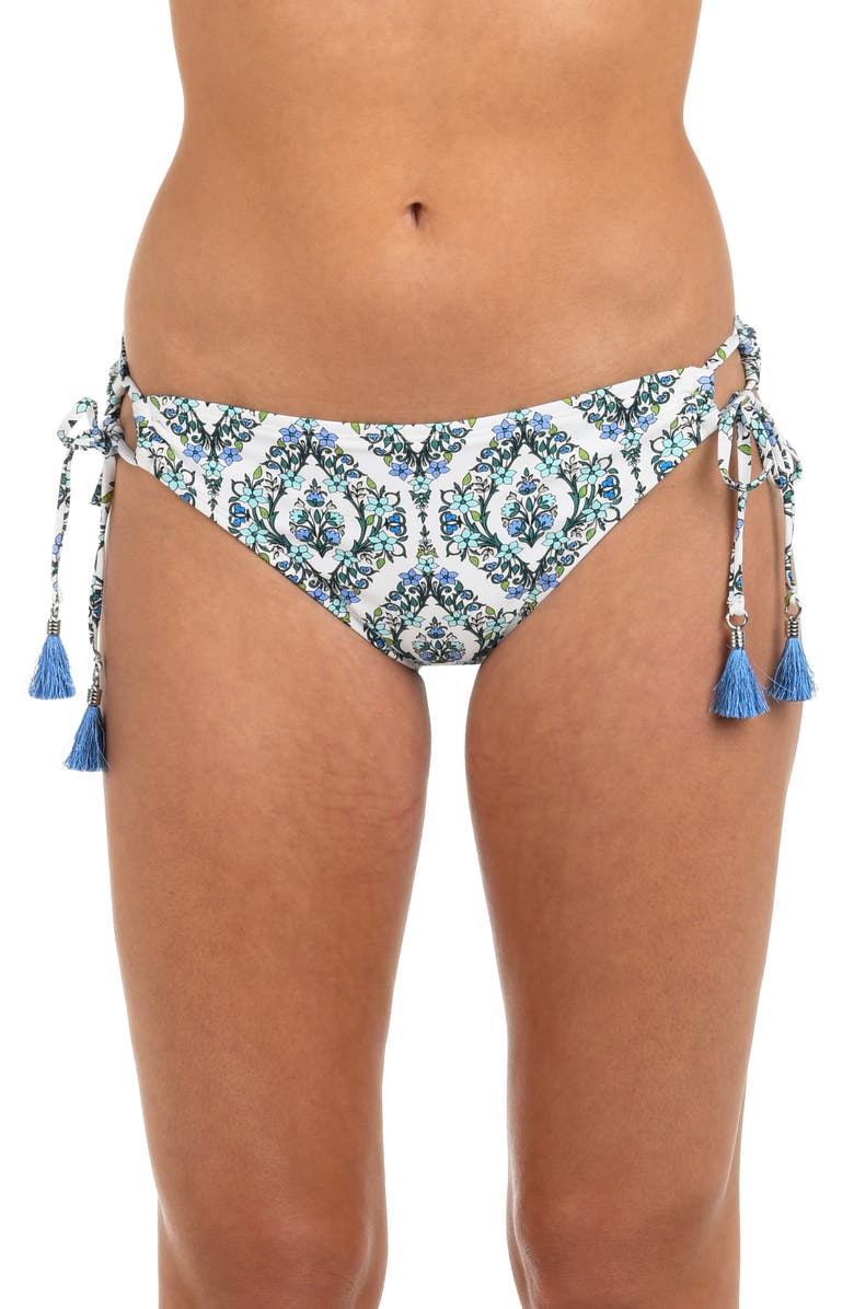 La Blanca Deja Blue Adjustable Loop Hipster Bikini Bottoms, Main, color, Blue