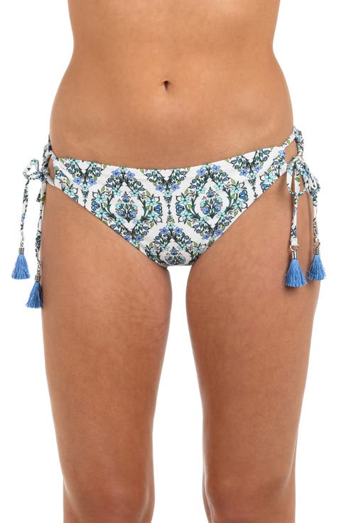 Deja Blue Adjustable Loop Hipster Bikini Bottoms