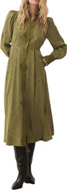 MINT VELVET Satin Printed Midi Shirt Dress