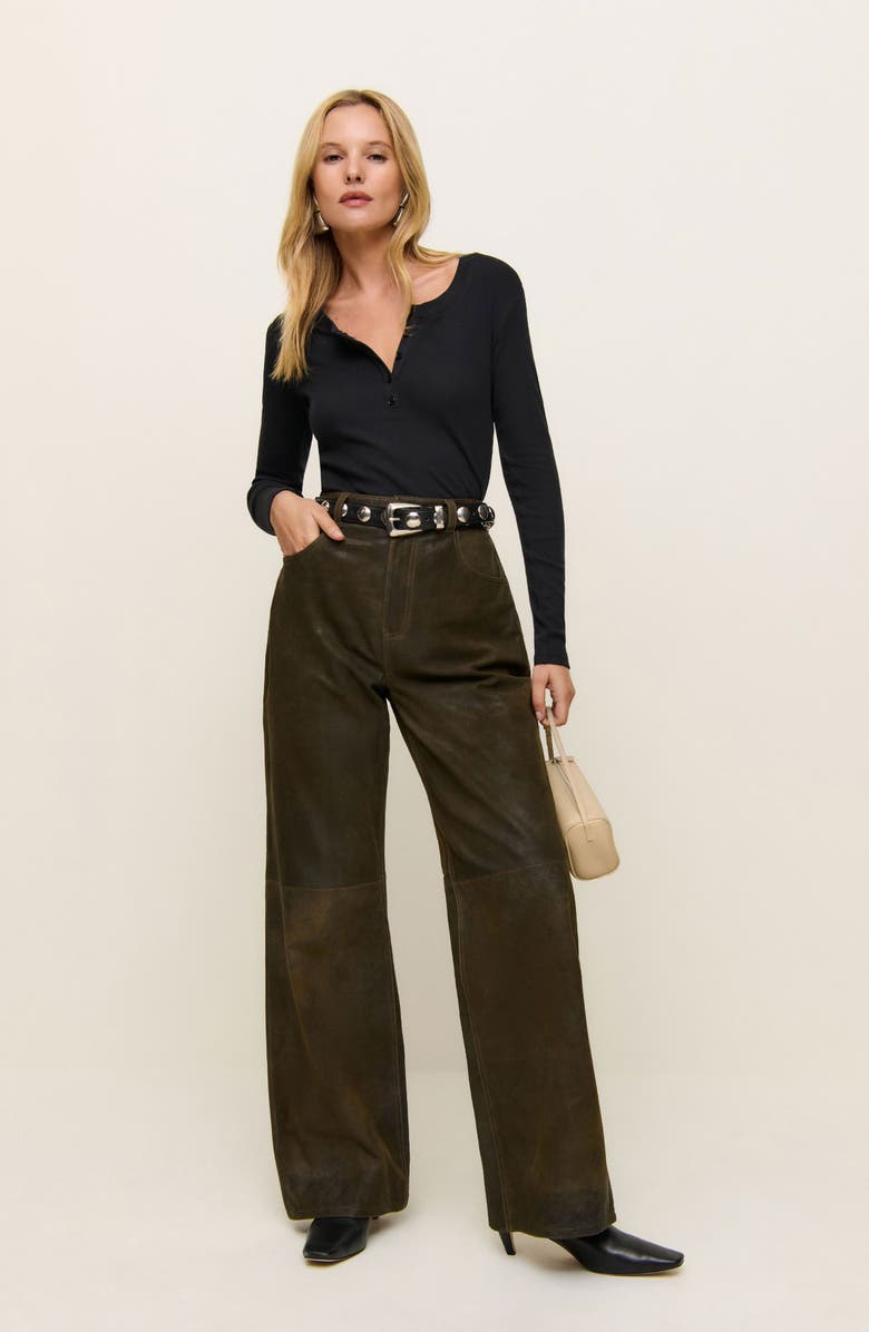 Reformation Jayden Cotton Rib Henley, Alternate, color, 