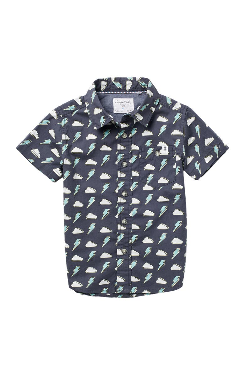 Sovereign Code Nash Bolts & Clouds Button Front Shirt, Main, color,
