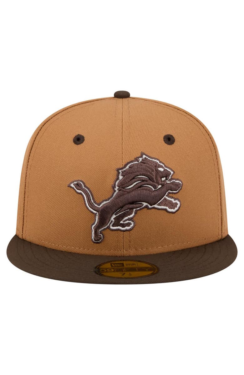New Era Men's New Era  Light Brown/Dark Brown Detroit Lions Two-Tone Walnut 59FIFTY Fitted Hat, Alternate, color, Light Brown