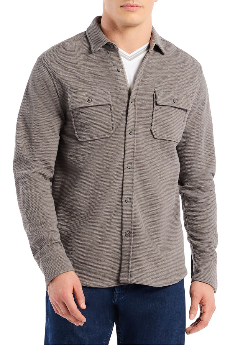 Brunner Knit Button-Up Shirt, Main, color, CHARCOAL