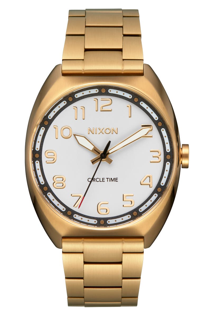 Nixon Mullet Bracelet Watch, 38mm, Main, color, Light Gold / White