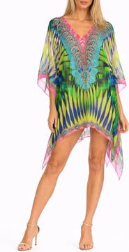 RANEES Butterfly Print Poncho