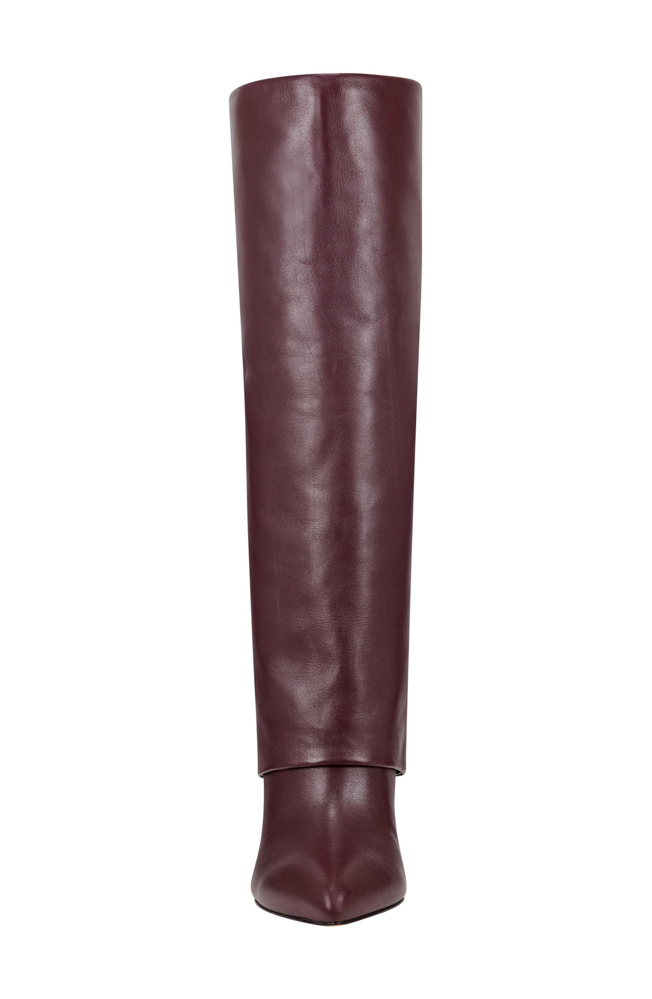 Leina Foldover Shaft Pointed Toe Knee High Boot, Alternate, color, DARK RED 600