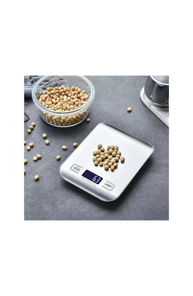 Luminuxe Digital Food Scale 11 lb Capacity Tare Function LCD Display, Alternate, color, Grey