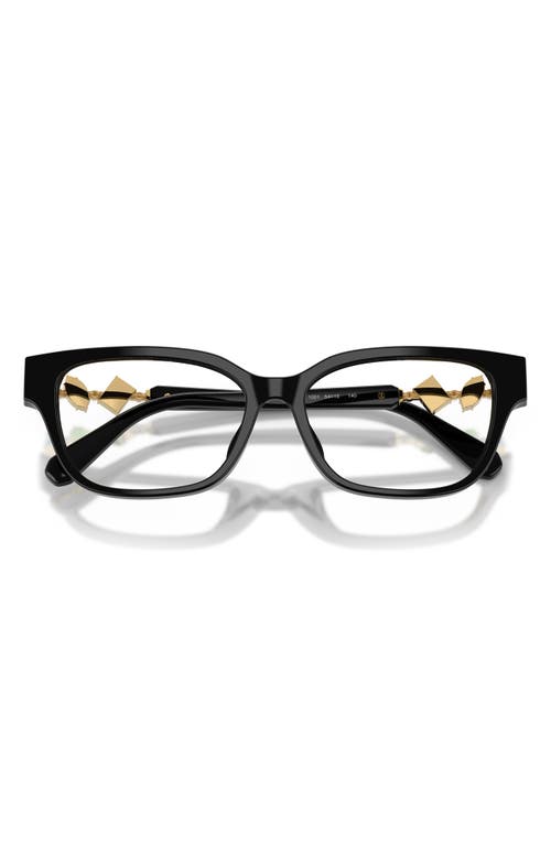 Swarovski 54mm Crystal Embellished Pillow Optical Glasses In Black