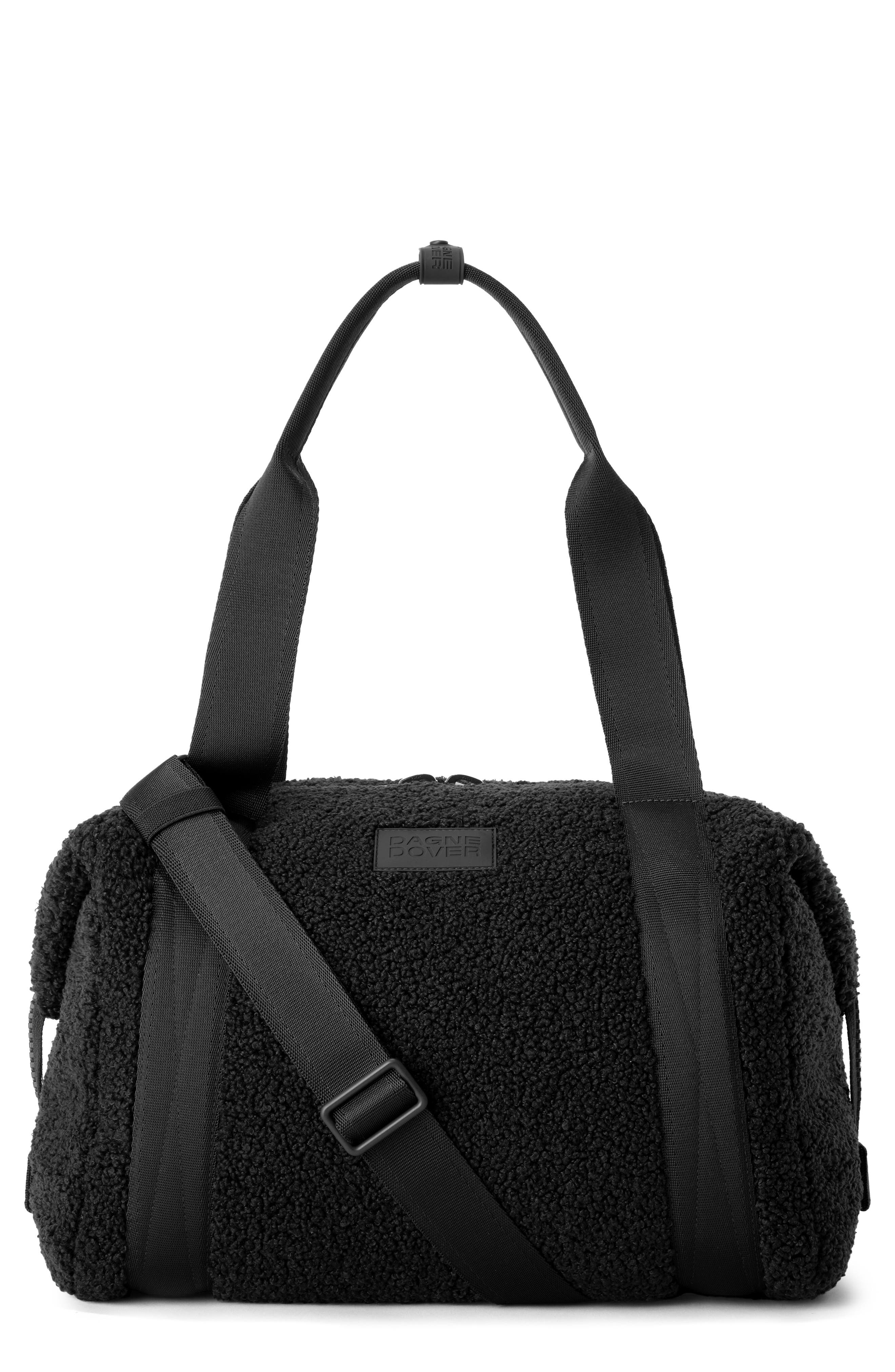 Dagne Dover Landon Medium Neoprene Carryall, Main, color, Onyx Shearling