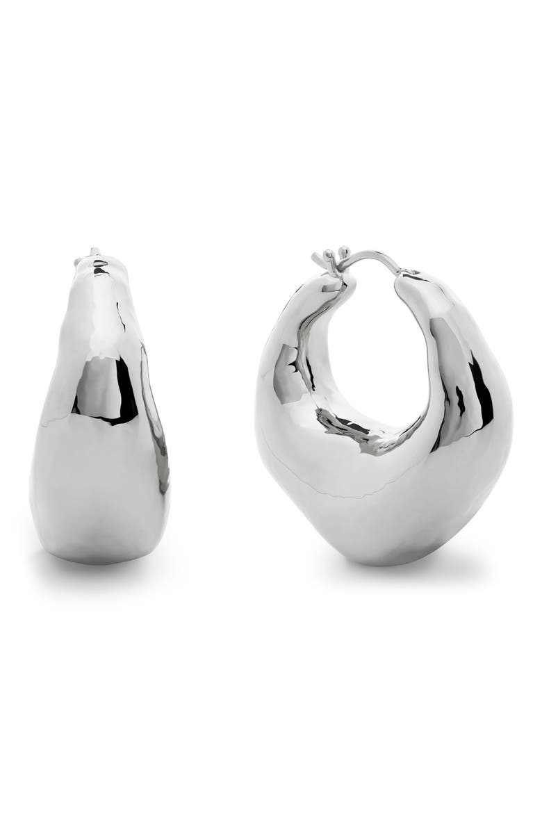 Deia Bold Large Hoop Earrings, Main, color, STERLING SILVER