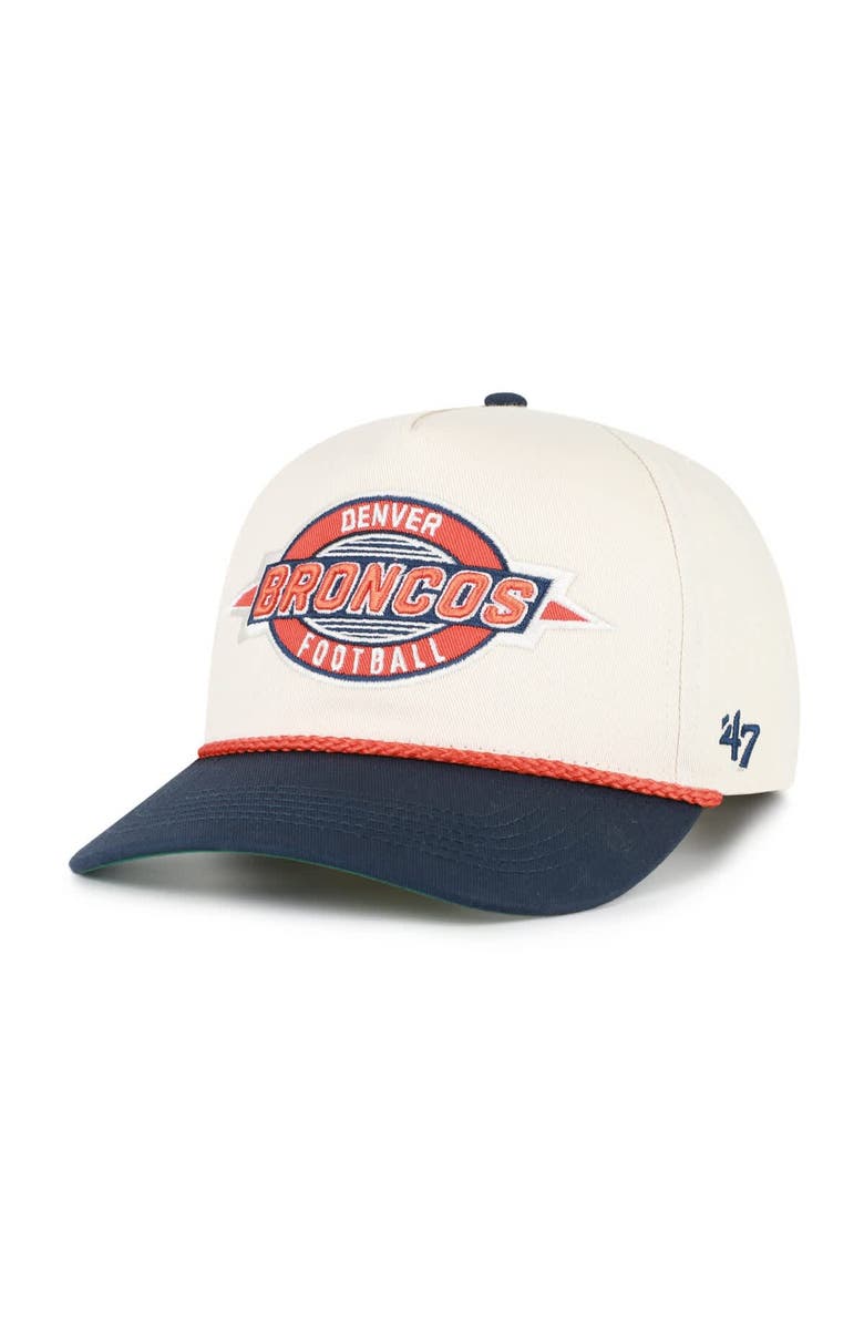 '47 Men's '47 Natural Denver Broncos Frame Out Two Tone Hitch Adjustable Hat, Alternate, color, Natural