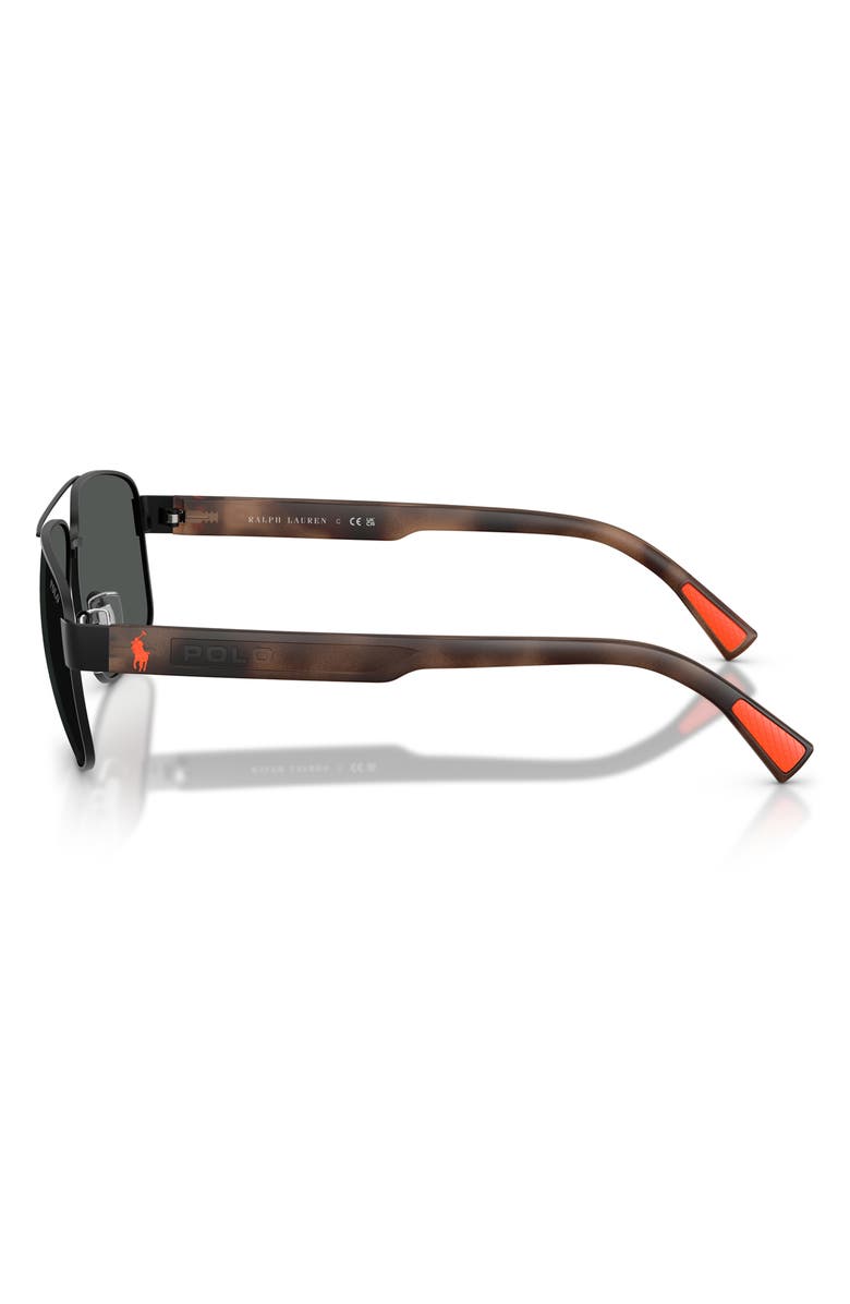 Polo Ralph Lauren 61mm Pilot Sunglasses, Alternate, color, Semishiny Black / Dark Grey