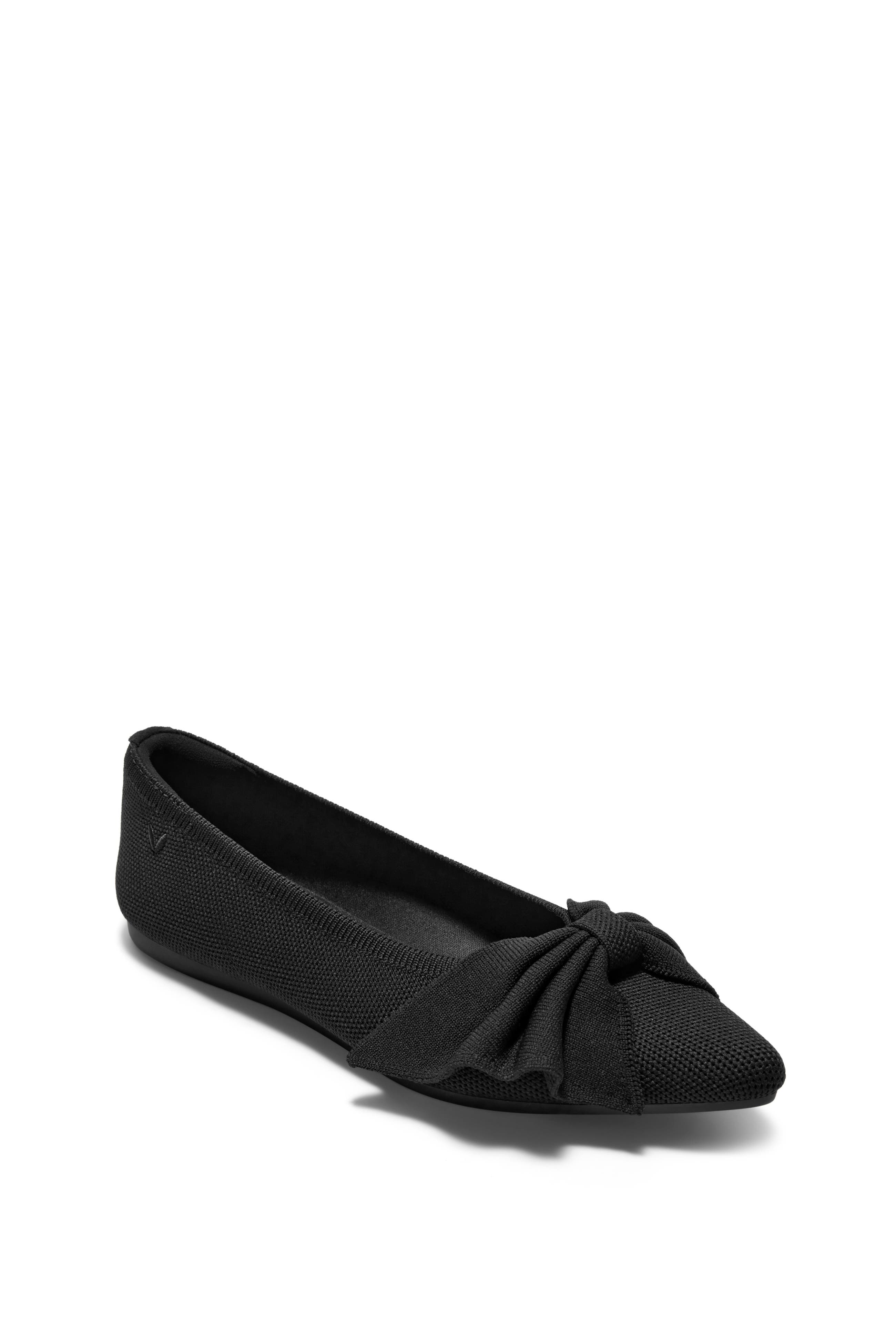 Azura Pointed-Toe Bow Flats, Main, color, Black