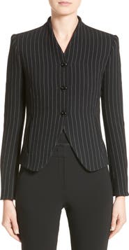 Armani Collezioni Stretch Wool Pinstripe Jacket