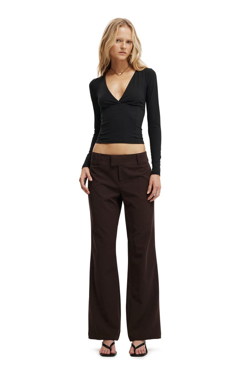 Cotton On Women's Zali V Cross Over Long Sleeve, Alternate, color, Black