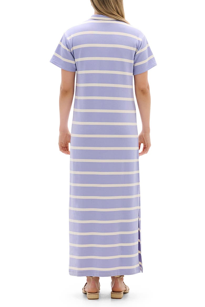 Stripe Quarter Zip Shift Dress, Alternate, color, PALE IRIS