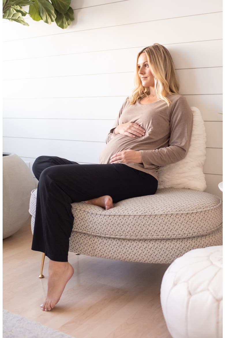 Maternity & Nursing Long Sleeve T-shirt, Alternate, color, WHEAT