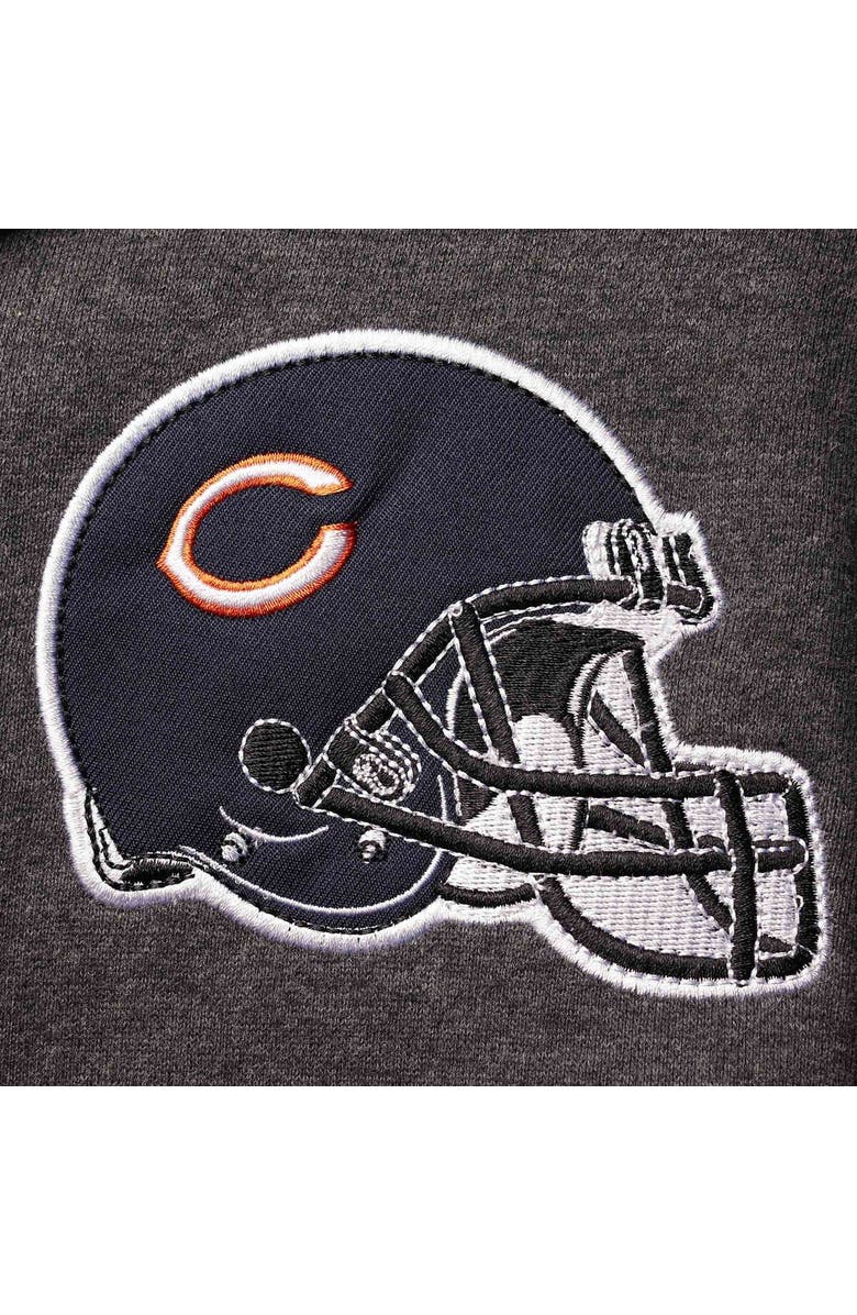 STARTER Men's Starter Heathered Gray/Orange Chicago Bears Extreme Fireballer Pullover Hoodie, Alternate, color, Heather Gray