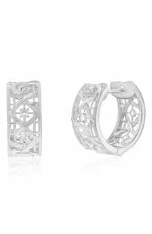 SUZY LEVIAN Golden Helix Cutout Huggie Hoops