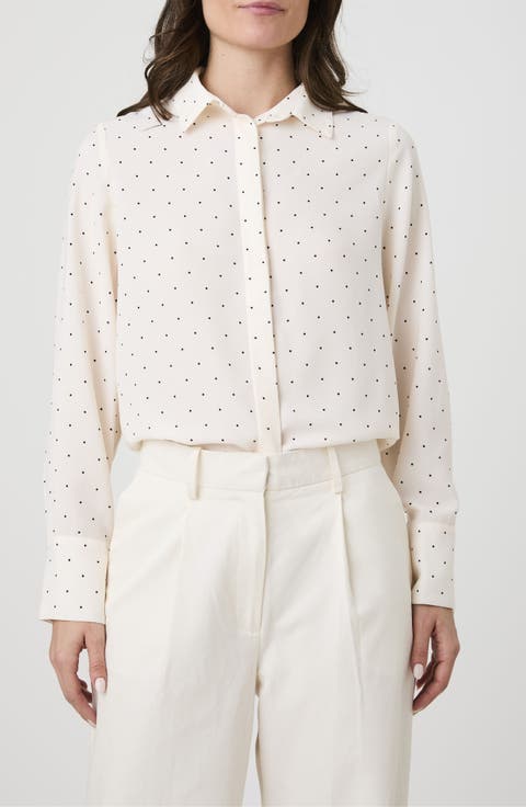 Polka Dot Button-Up Shirt