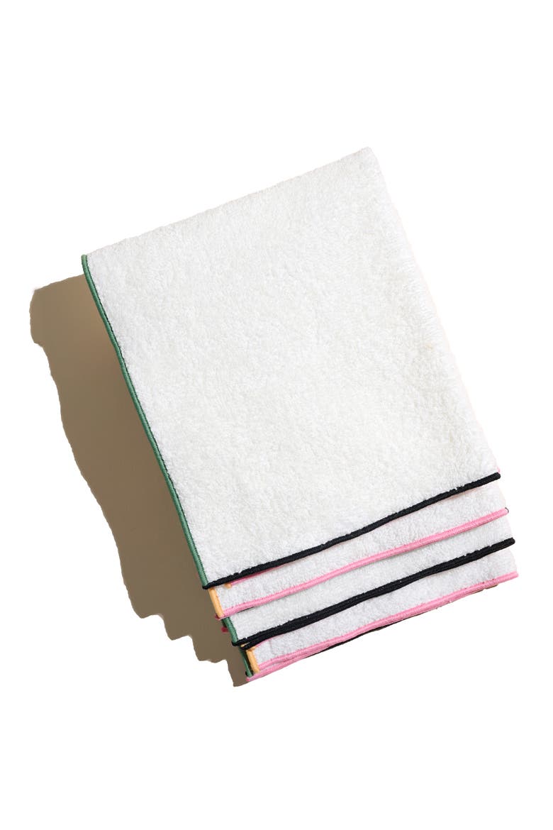 Macaw Set of 4 Terry Cloth Dish Towels, Main, color, WHITE