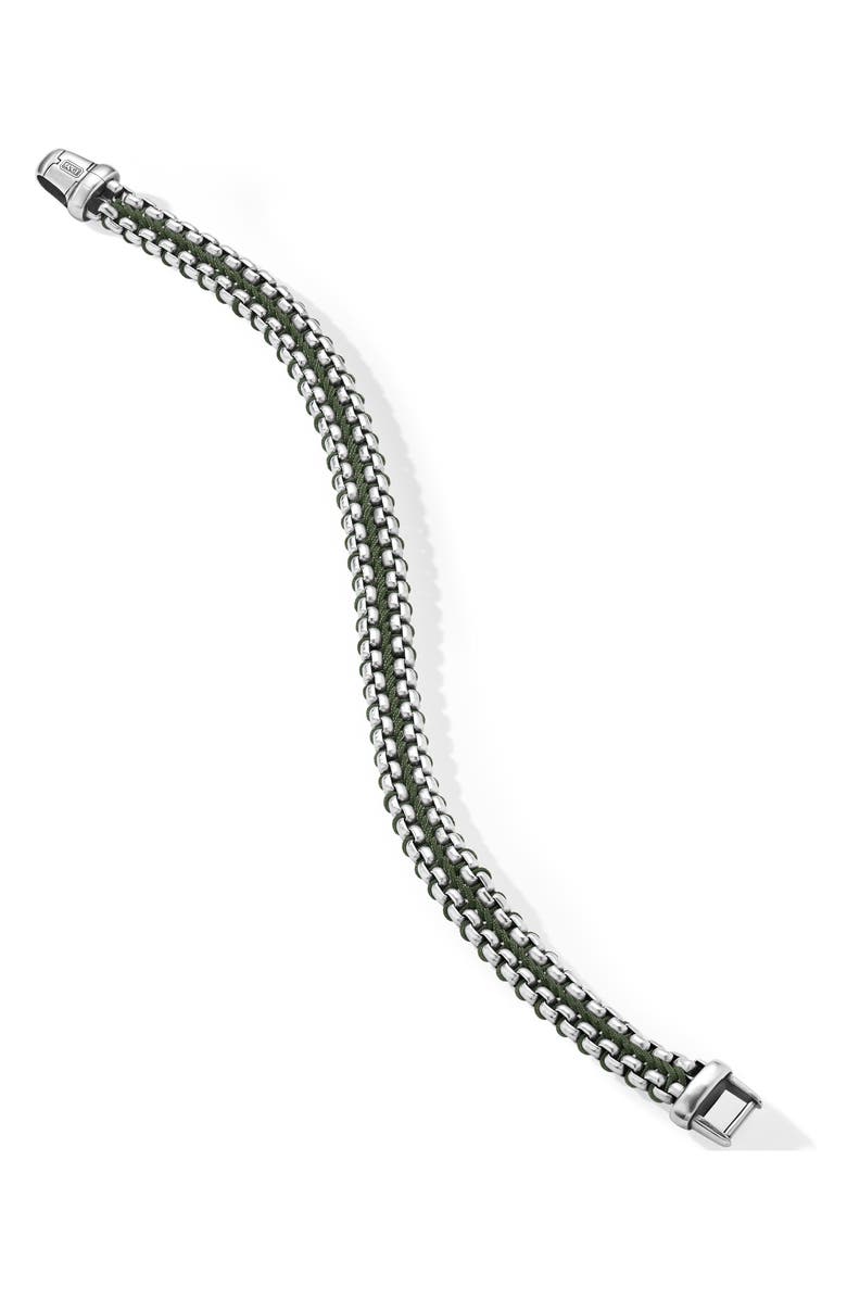 David Yurman Men's Woven Box Chain Bracelet in Sterling Silver, 12mm, Alternate, color, Green/ Sterling Silver
