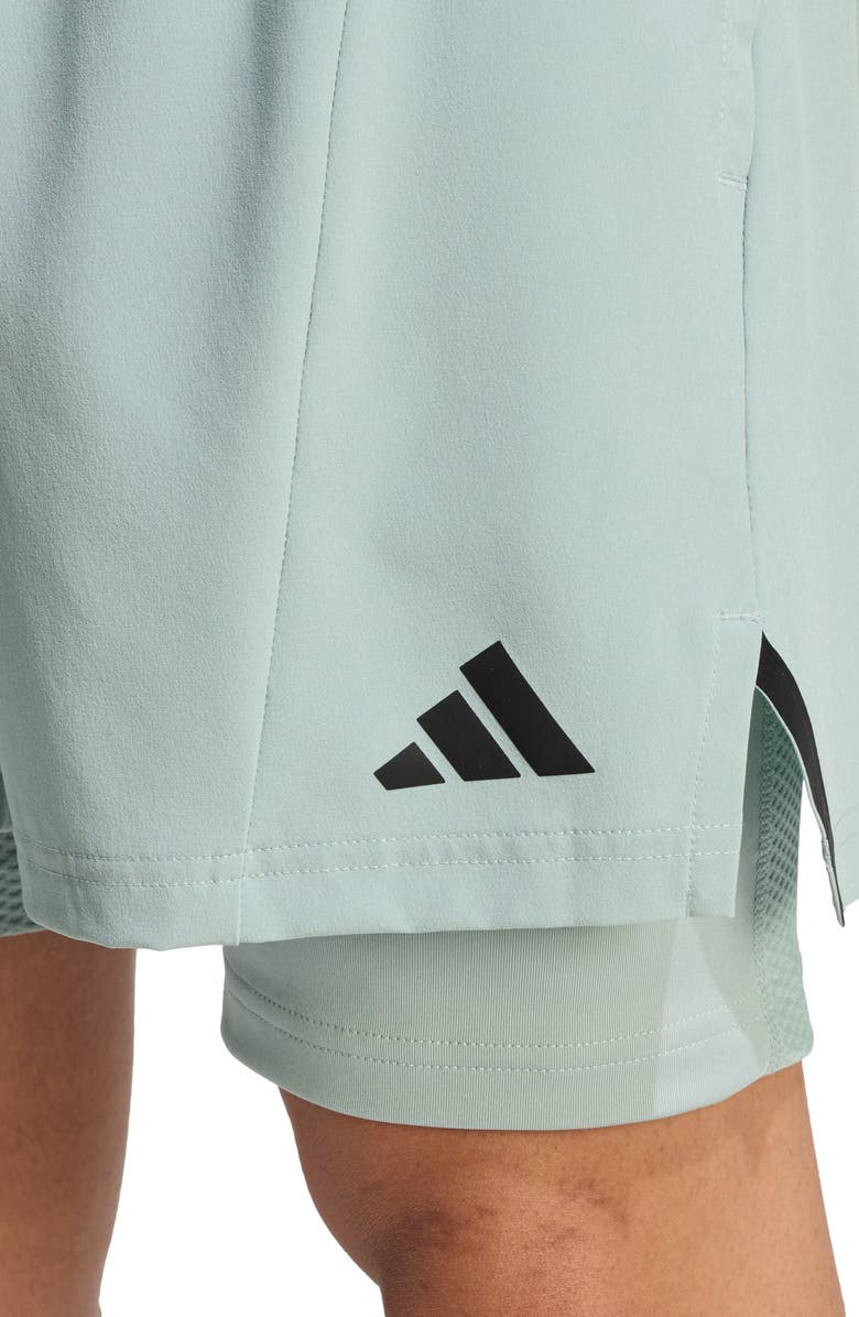 adidas D4T Climacool Workout 2-in-1 Shorts, Alternate, color, Wonder Sage