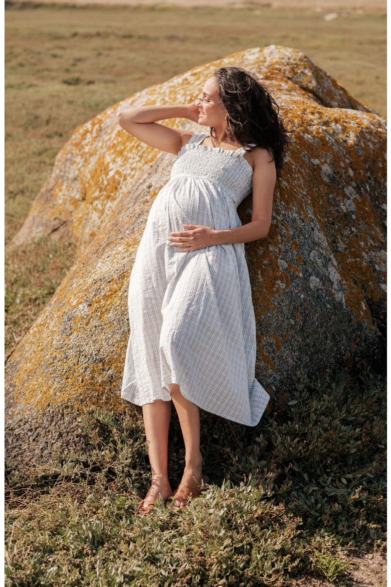 Maternity and Nursing Midi Smock Dress Alice, Alternate, color, Multicolor