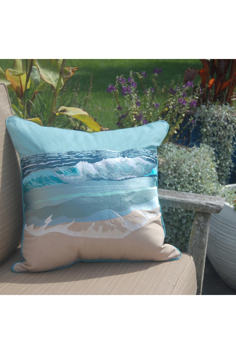 Surf Breaker Indoor/Outdoor Accent Throw Pillow, Alternate, color, Blue