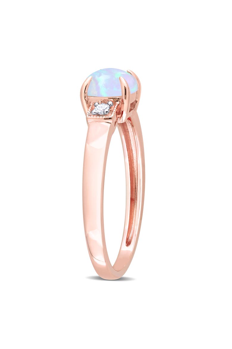 Opal & Diamond Cushion Ring 10k, Alternate, color, Opal
