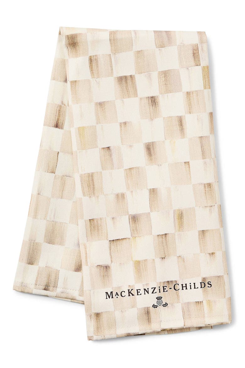 Mocha Check Dish Towel, Main, color, MOCHA