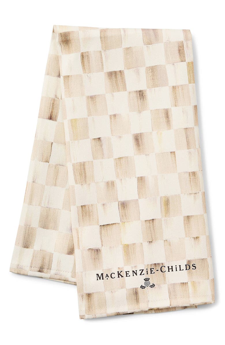 MACKENZIE CHILDS Mocha Check Dish Towel, Main, color, Mocha
