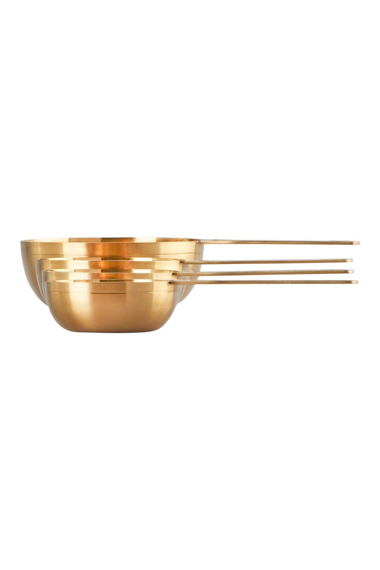 Set of 4 Measuring Cups, Alternate, color, GOLD