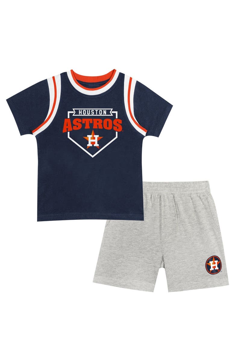 Outerstuff Infant Fanatics Branded Navy/Gray Houston Astros Bases Loaded T-Shirt & Shorts Set, Alternate, color, 
