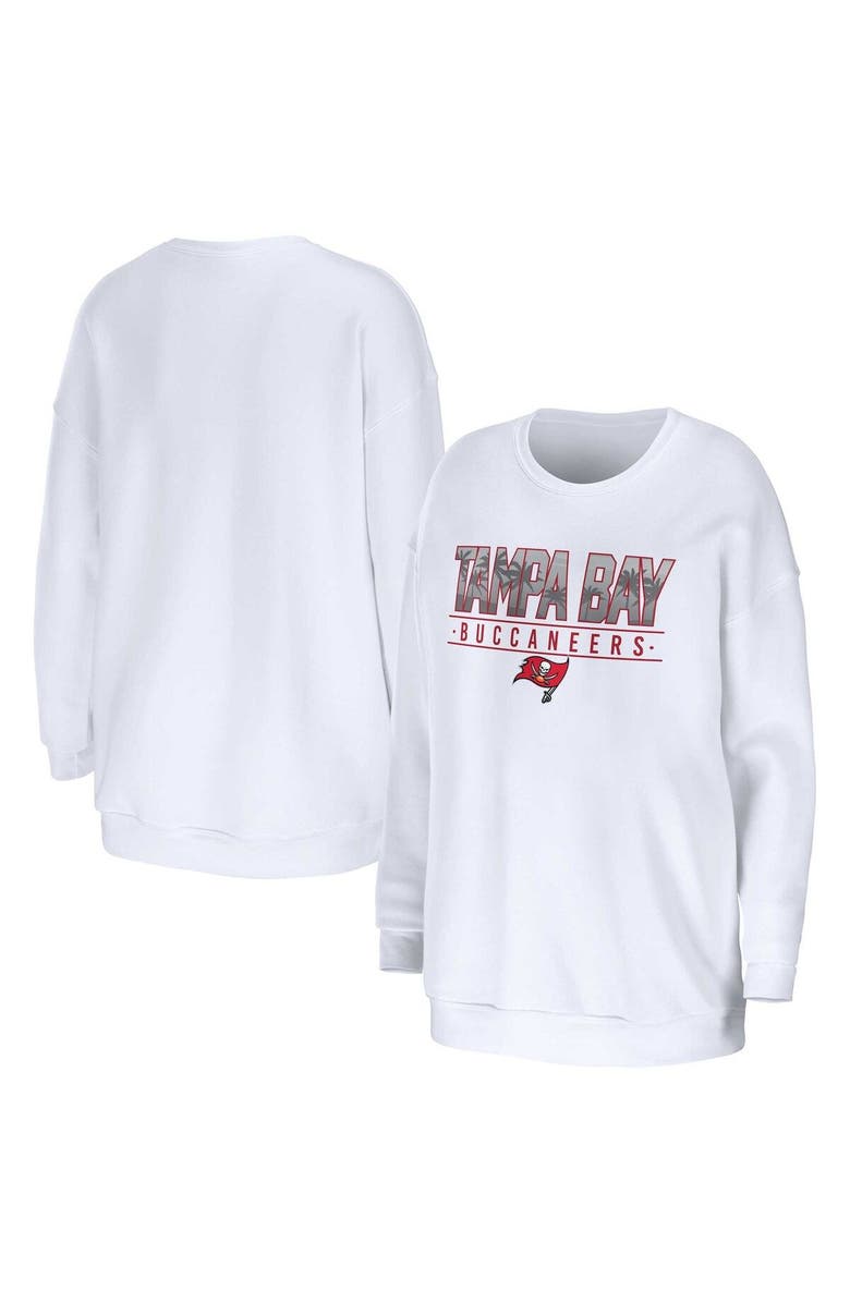 WEAR by Erin Andrews Women's WEAR by Erin Andrews White Tampa Bay Buccaneers Domestic Pullover Sweatshirt, Main, color, White