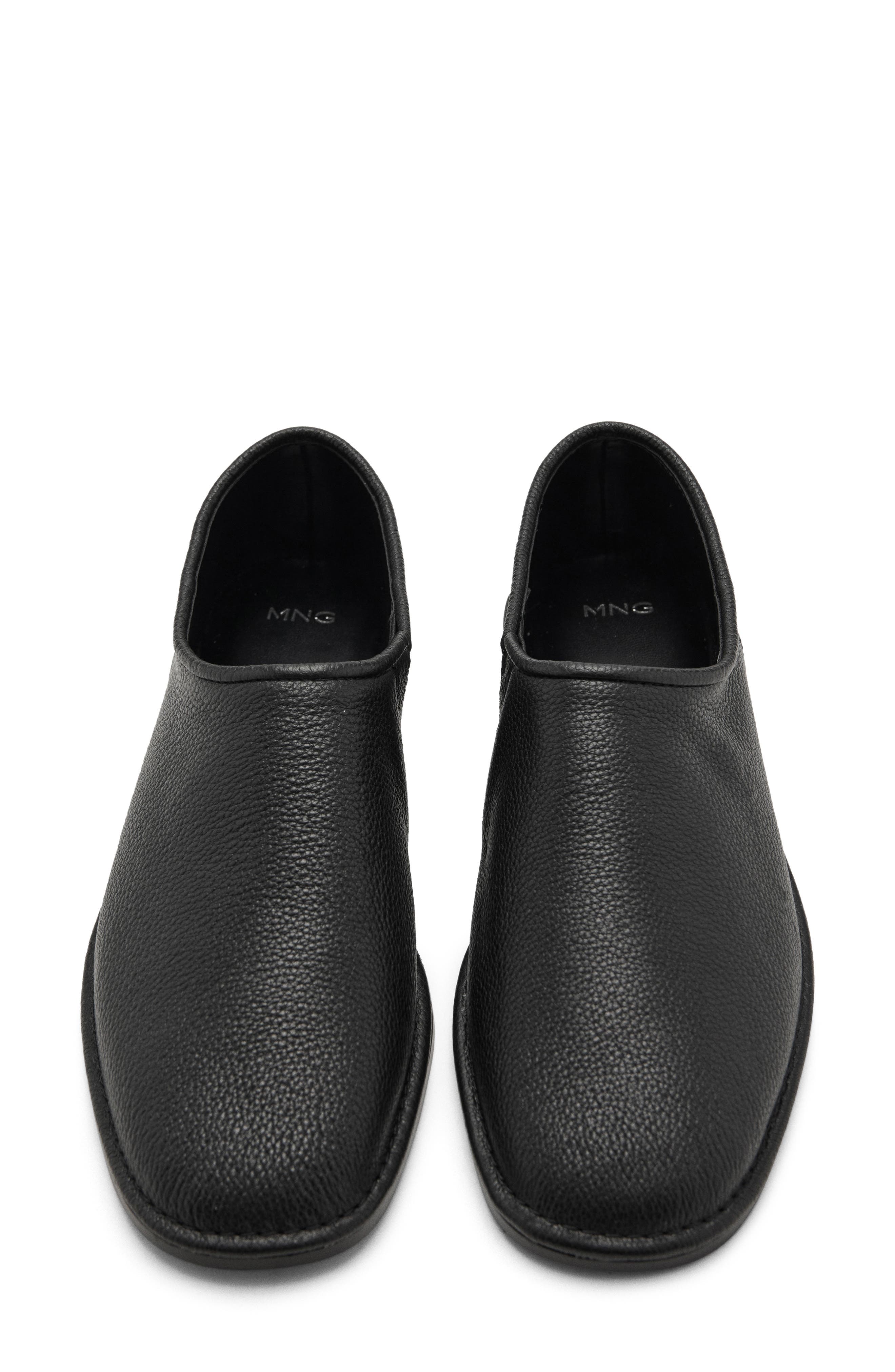 MANGO Leather Slip-On Shoe, Alternate, color, Black