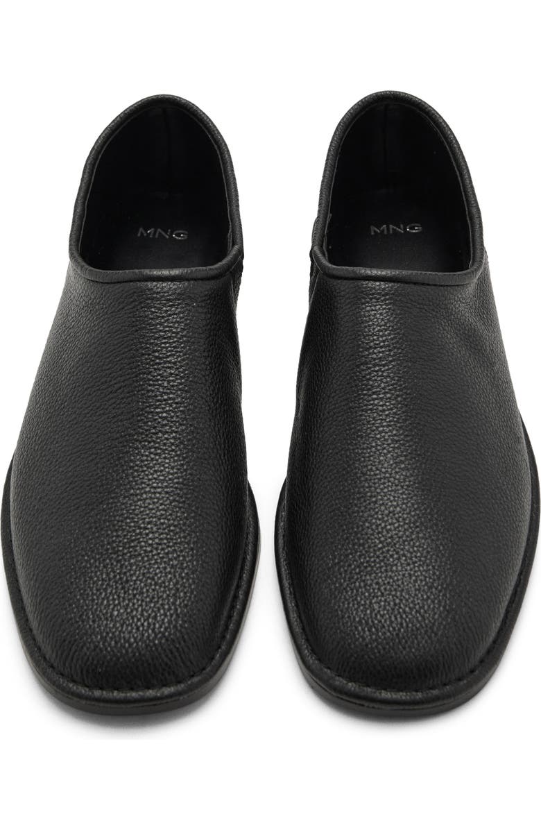 MANGO Leather Slip-On Shoe, Alternate, color, Black