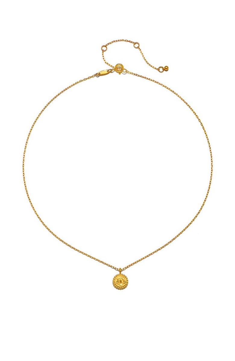 Satya Jewelry Emerging Potential Lotus Necklace, Alternate, color, Gold