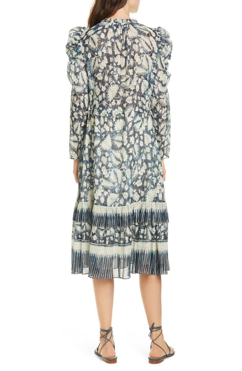 Ulla Johnson Nadia Floral Long Sleeve Midi Dress, Alternate, color, 