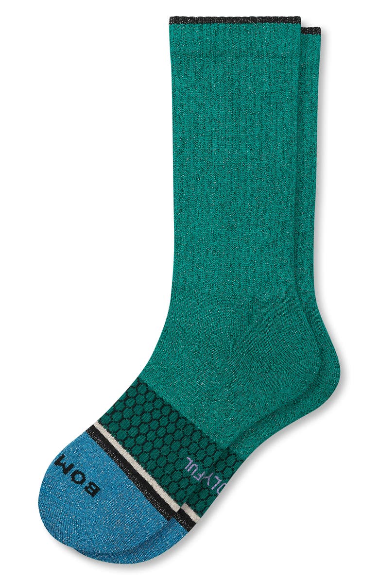 Bombas Wicked Sparkly Colorblock Crew Socks, Alternate, color, 