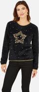 Yumi Fluffy Star Holiday Sweater
