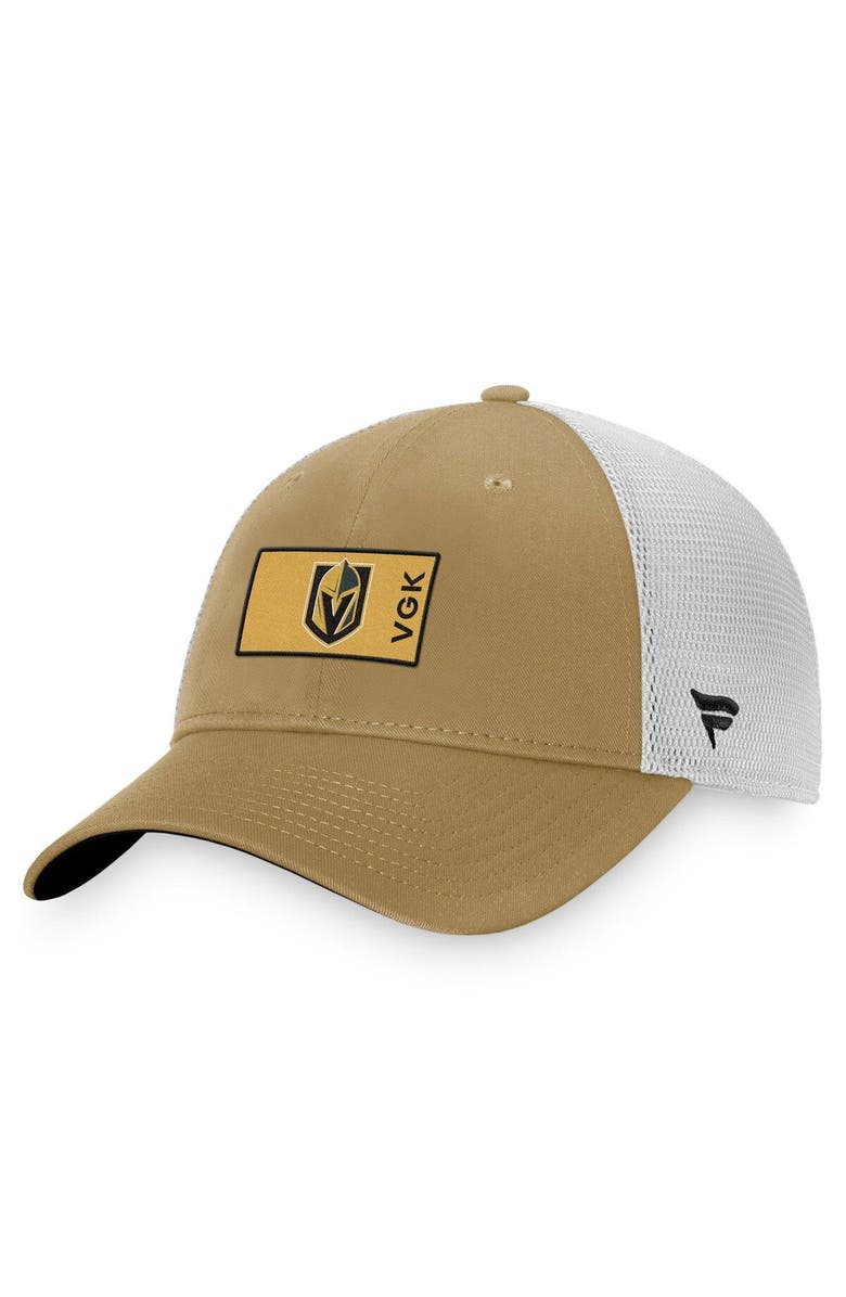 FANATICS Men's Fanatics Branded Gold/White Vegas Golden Knights Authentic Pro Trucker Snapback Hat, Main, color, Gold