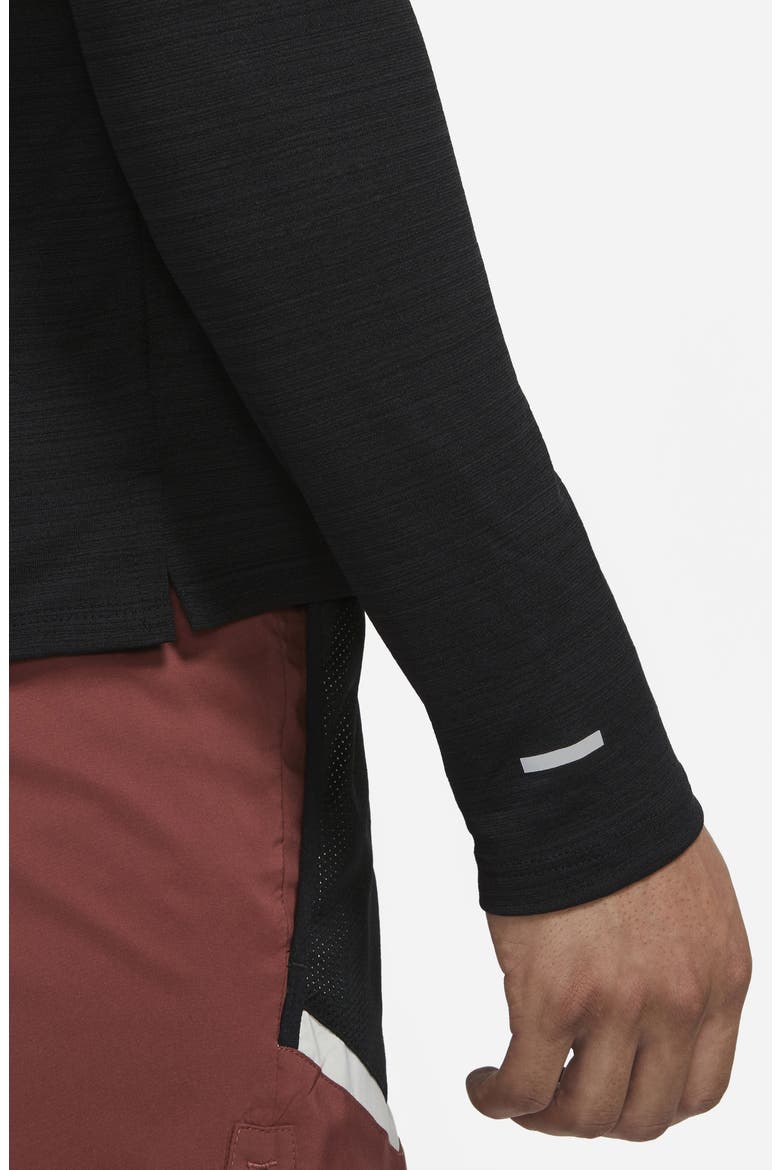 Dri-FIT Miler Men's Long Sleeve Running T-Shirt, Alternate, color, BLACK