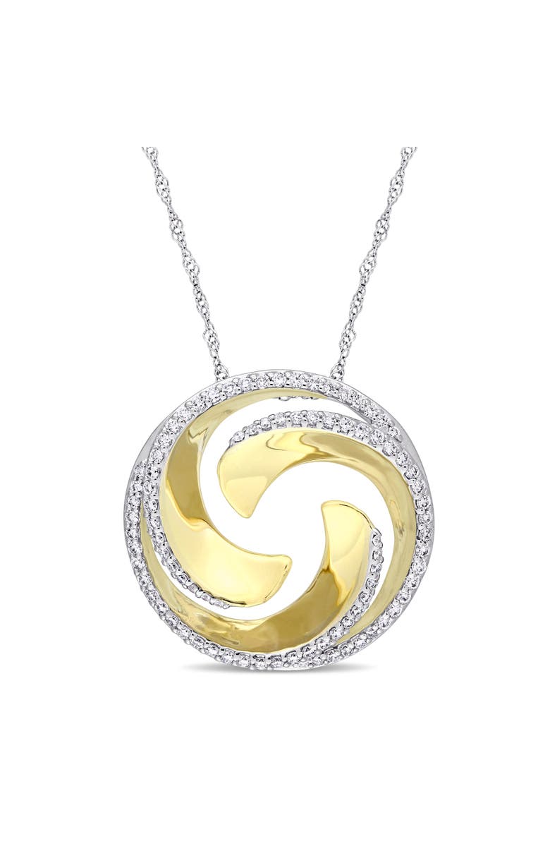 Julianna B. Diamond Swirl Necklace 14k Two-Tone, Main, color, 