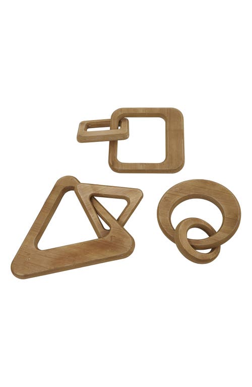 Uma Set Of 3 Geometric Chain Link Sculptures In Brown