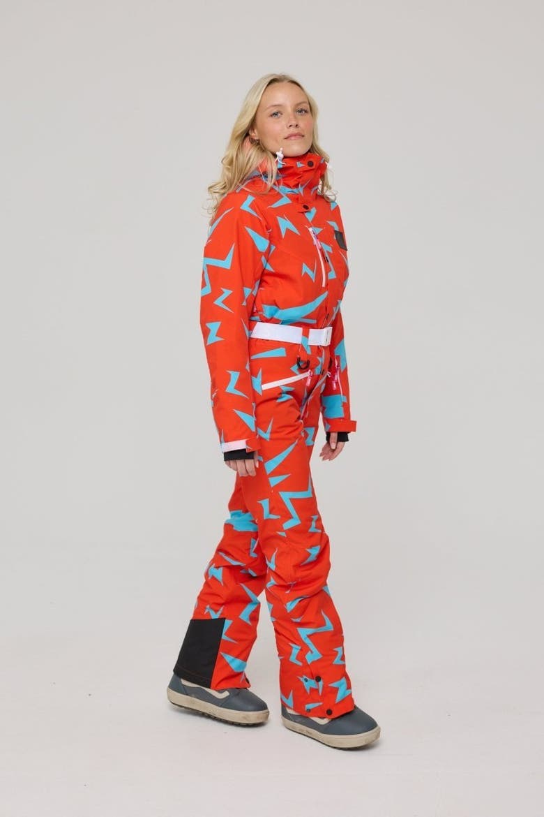 Starman Ski Suit Women's, Alternate, color, Red with blue patterns