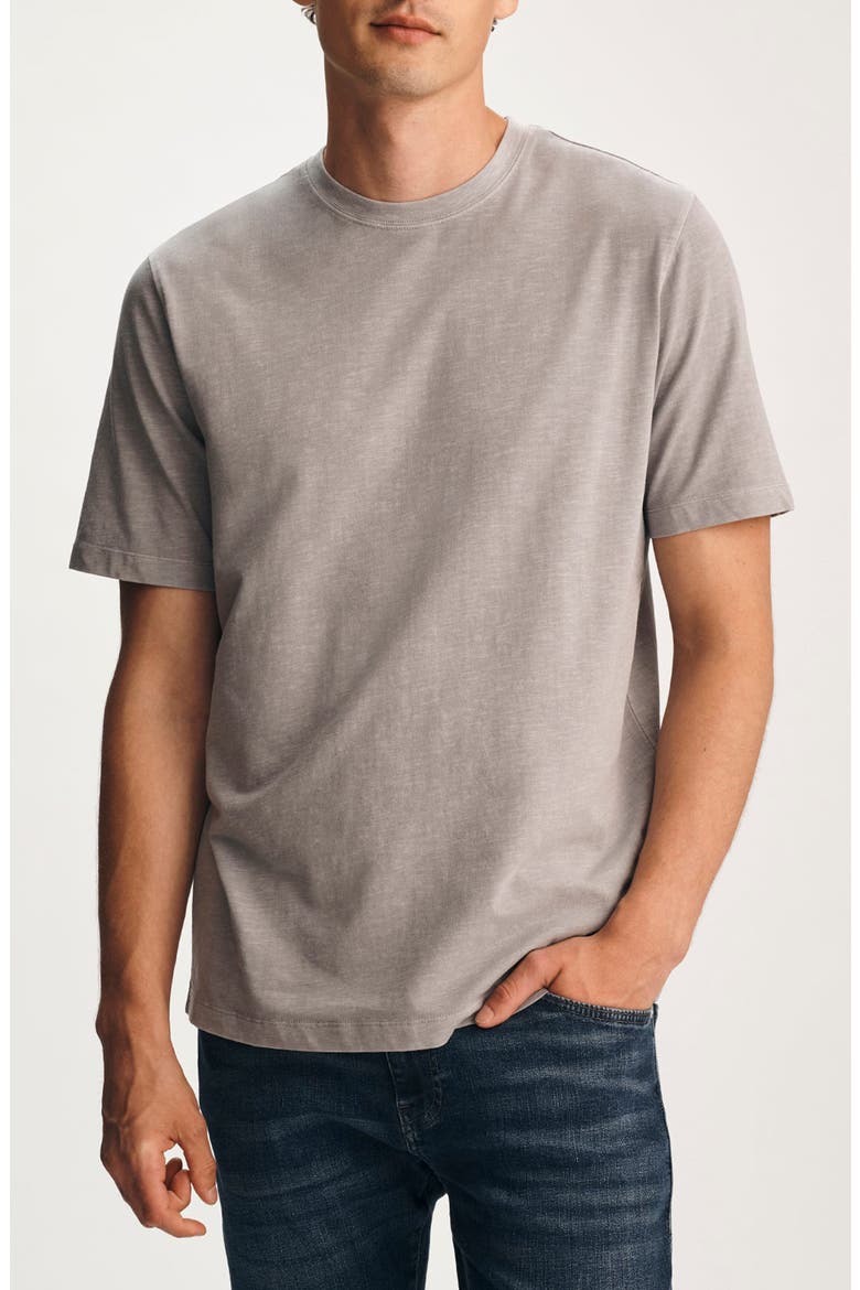 Pale Brown Slub Cotton Blend T-Shirt, Main, color, ALLOY